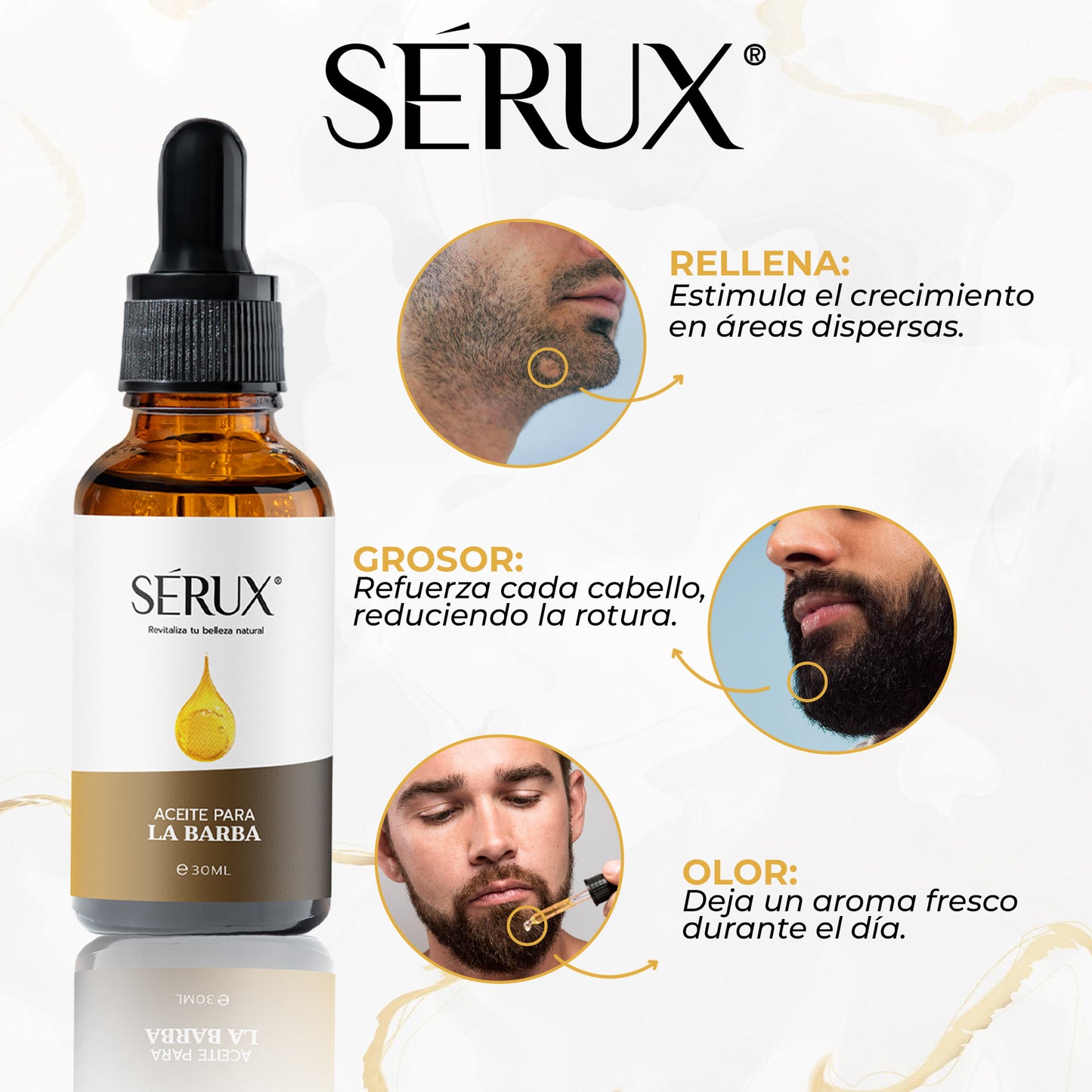 ACEITE PARA BARBA SERUX 30ML - Hidratación profunda