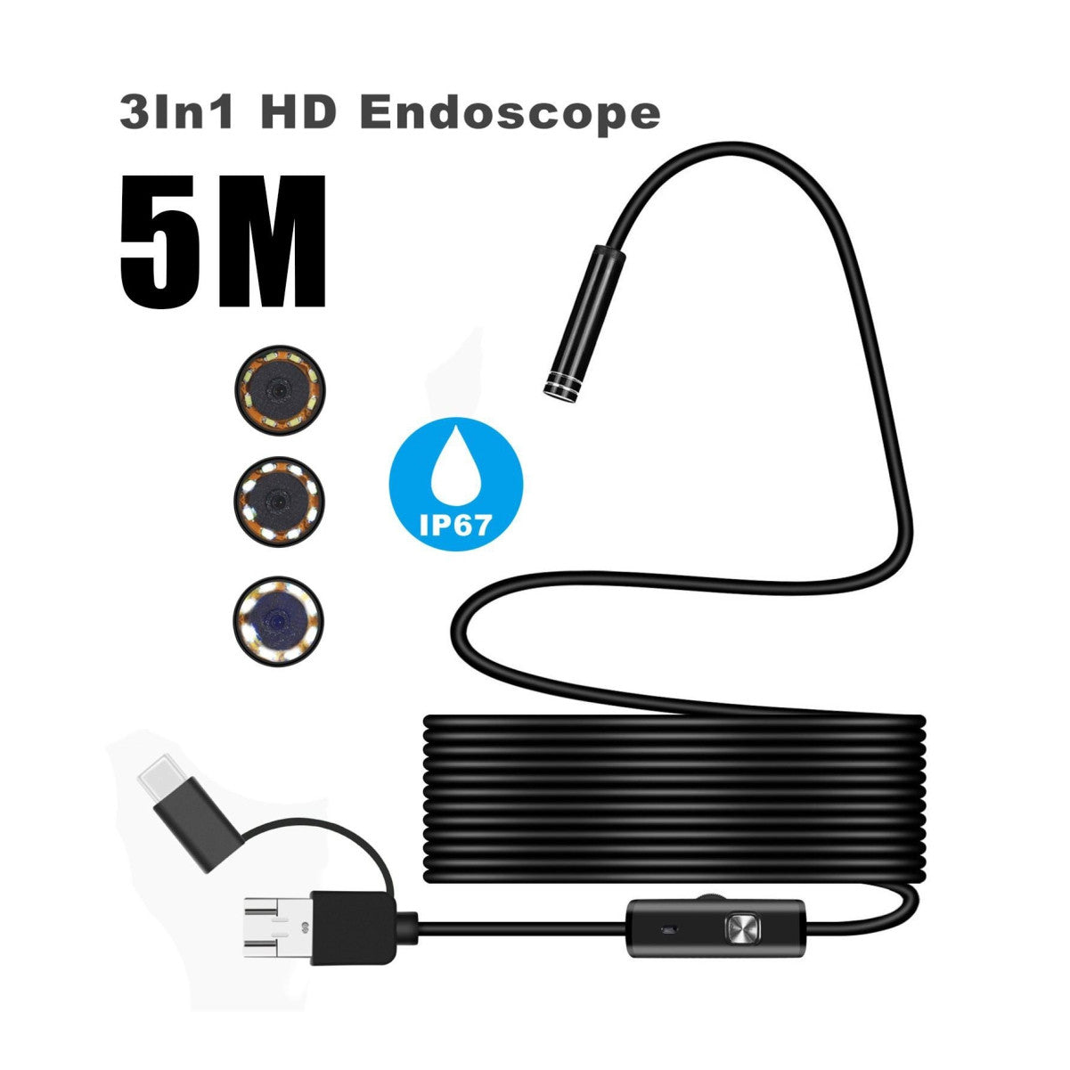 Camara Endoscopio Micro Usb Tipo C 5mtr