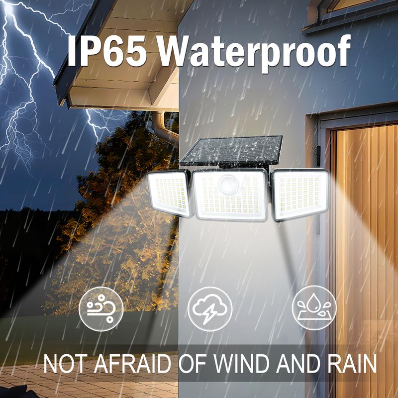 Lámpara Solar Led Giratoria 3 Paneles Impermeable