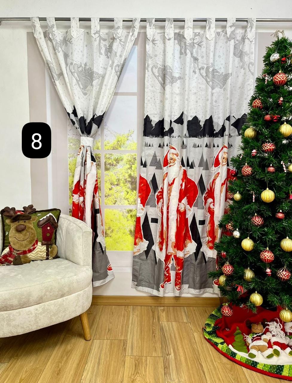 Cortina Navideña Premium – Doble Panel Decorativo 280 cm x 215 cm