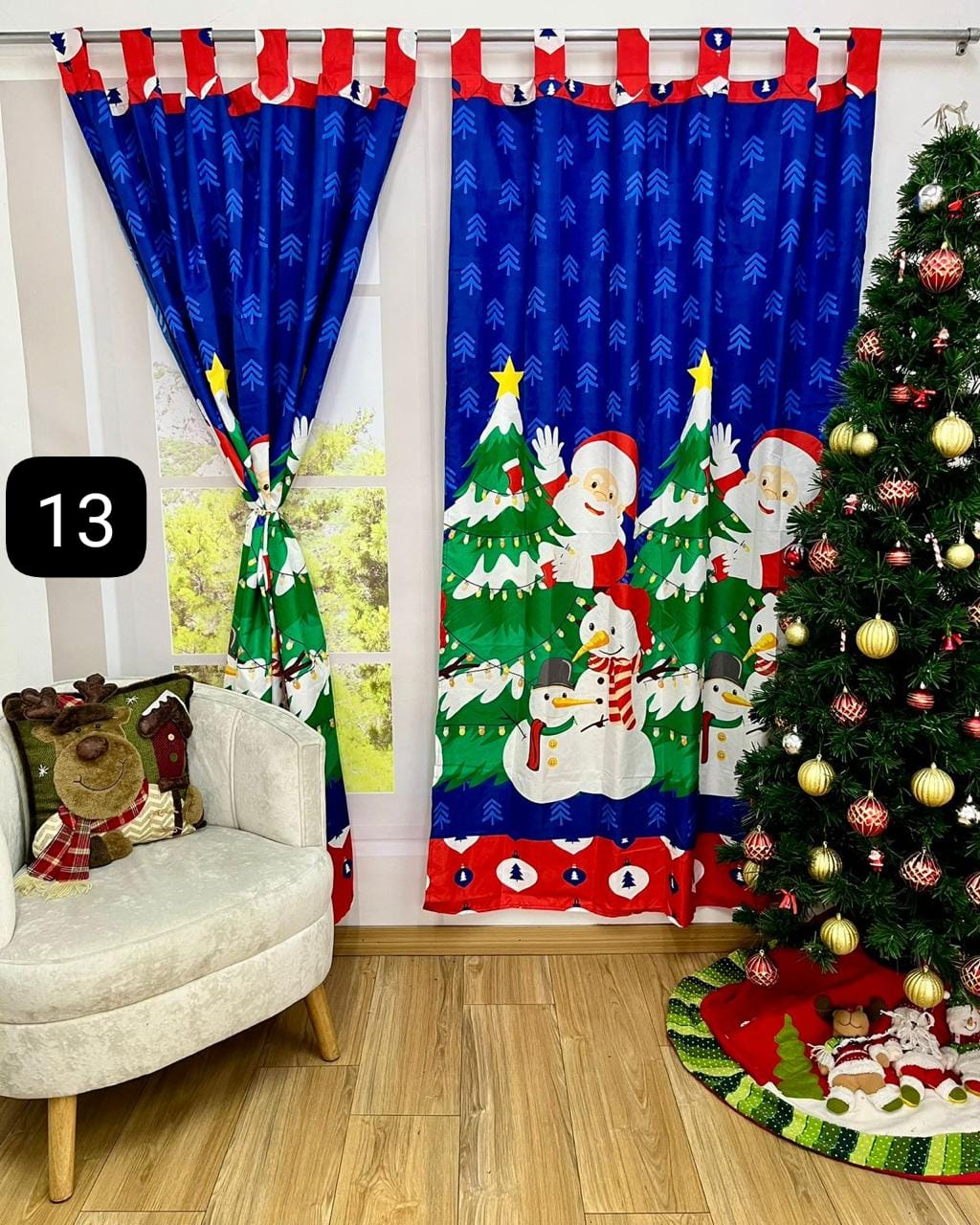 Cortina Navideña Premium – Doble Panel Decorativo 280 cm x 215 cm