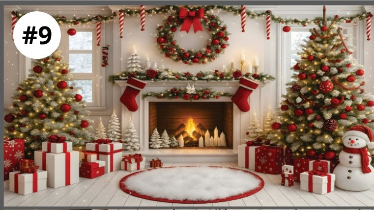 Fondo Navideño 1,60 m ALTO × 3 m ANCHO + Cinta Doble Faz