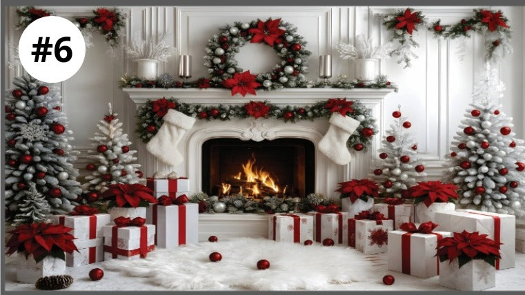 Fondo Navideño 1,60 m ALTO × 3 m ANCHO + Cinta Doble Faz