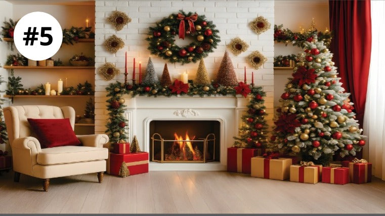 Fondo Navideño 1,60 m ALTO × 3 m ANCHO + Cinta Doble Faz