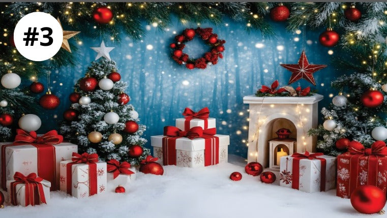 Fondo Navideño 1,60 m ALTO × 3 m ANCHO + Cinta Doble Faz