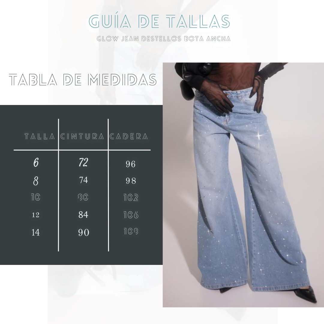 Jean Tendencia con Brillos Bota Ancha