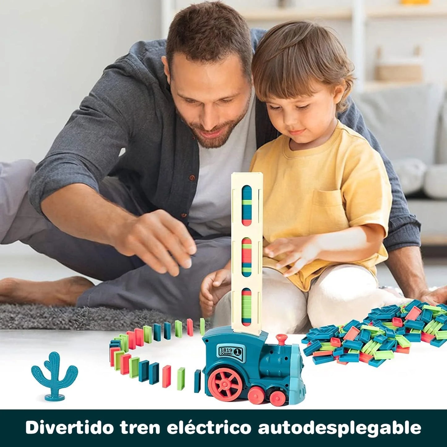 TREN INTERACTIVO CON SONIDO Y LUZ + TABLET BORRABLE DE REGALO