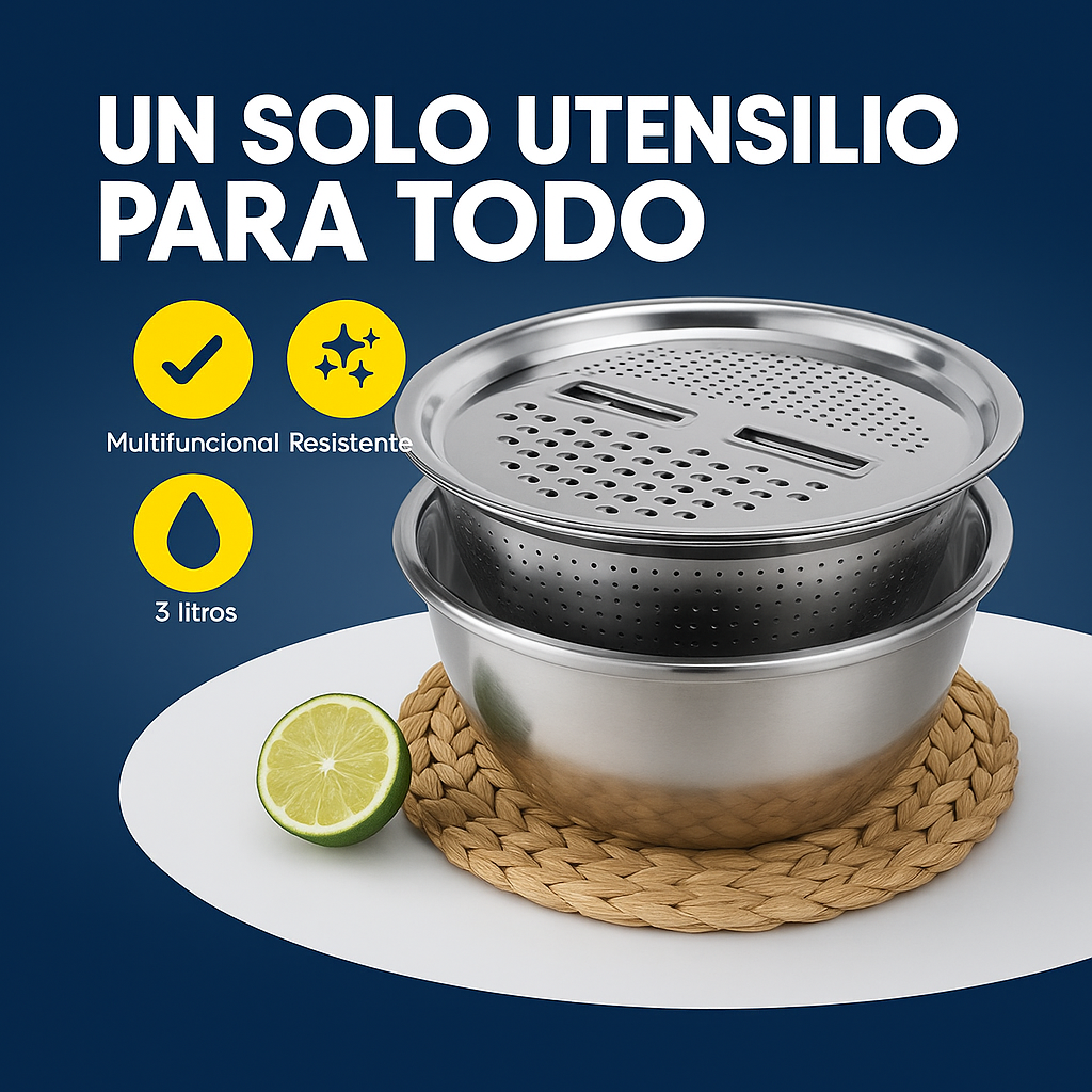 Set de Bowl con Rayador y Drenaje - 3 Litros
