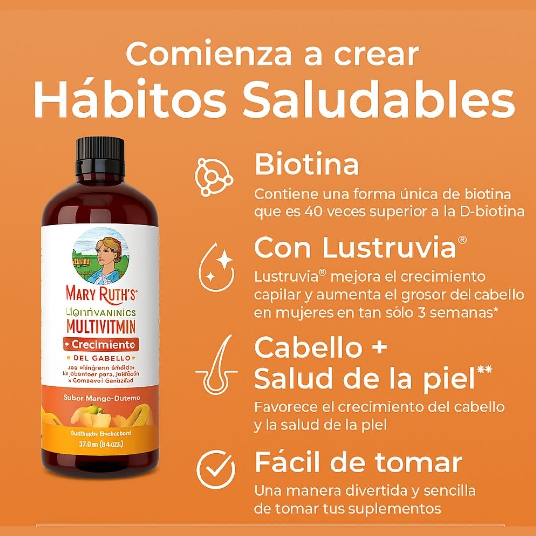 Maryruth's Multivitaminico para el crecimiento del cabello y brillo de la piel