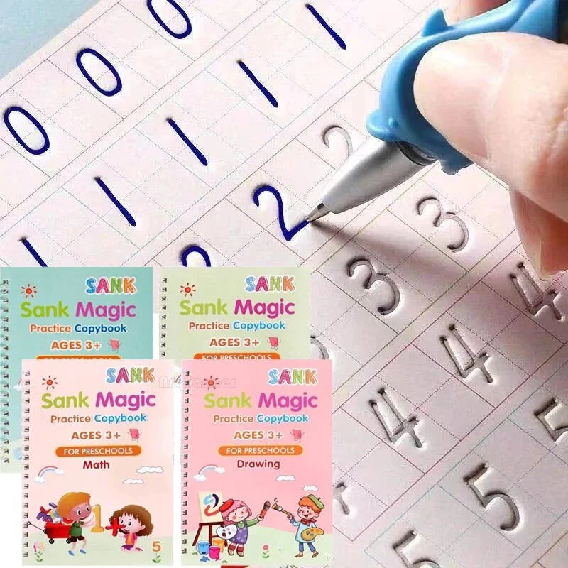 WRITE MAGIC™ SET DE 4 LIBROS DE CALIGRAFIA + 6 BARRAS DE TINTA MÁGICA