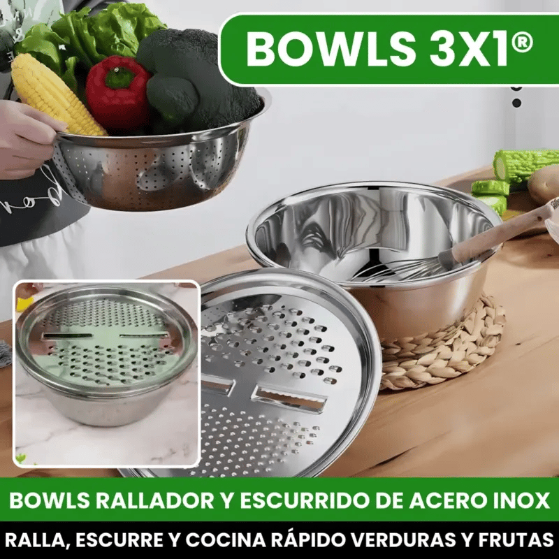 Set de Bowl con Rayador y Drenaje - 3 Litros