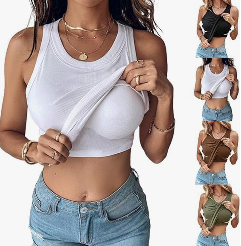 Blusa 2 en 1 Brasier Integrado - Efecto Moldeador, Levanta Busto