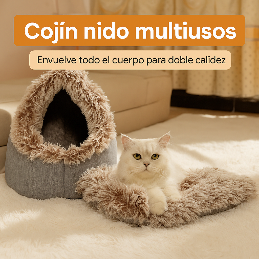 Cama Cueva Multifuncional para Mascotas