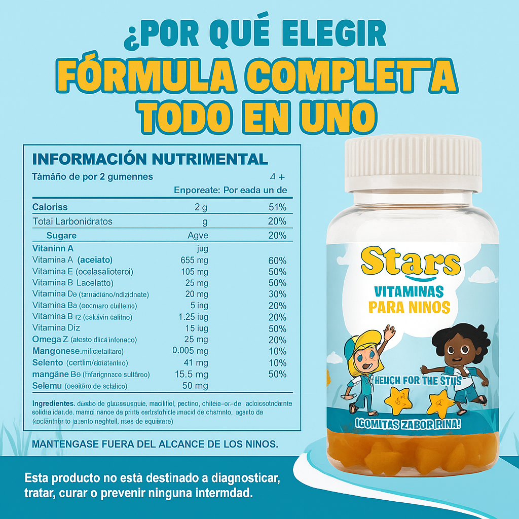 Gomitas Multivitamínicas para niños - Aumenta su apetito y fortalece su crecimiento