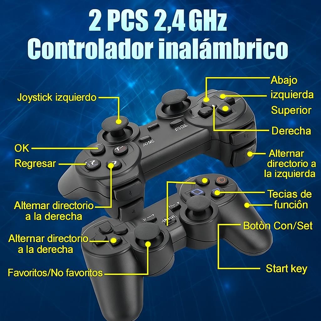 Consola de juegos retro 9 emuladores clásicos, salida HDMI 4K +20.000 Juegos