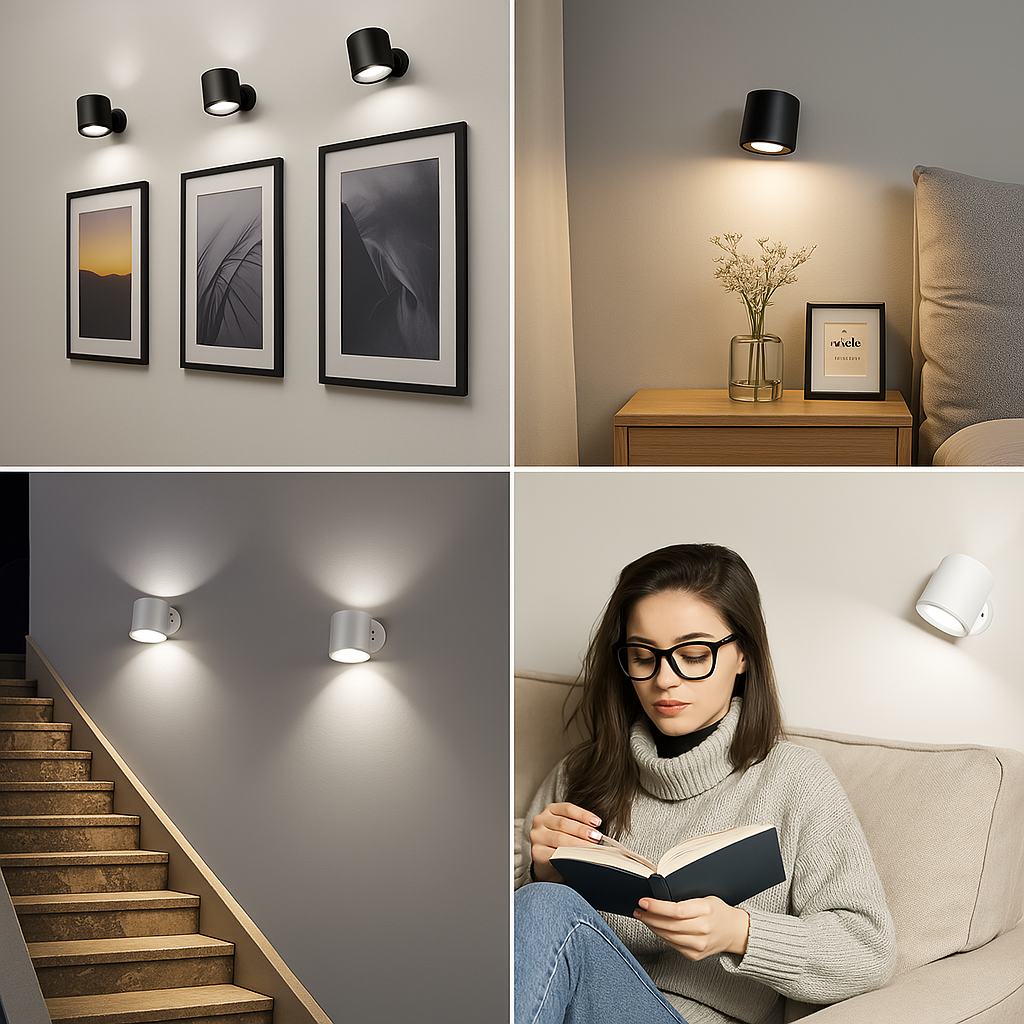 Lámpara de pared LED inalámbrica regulable recargable