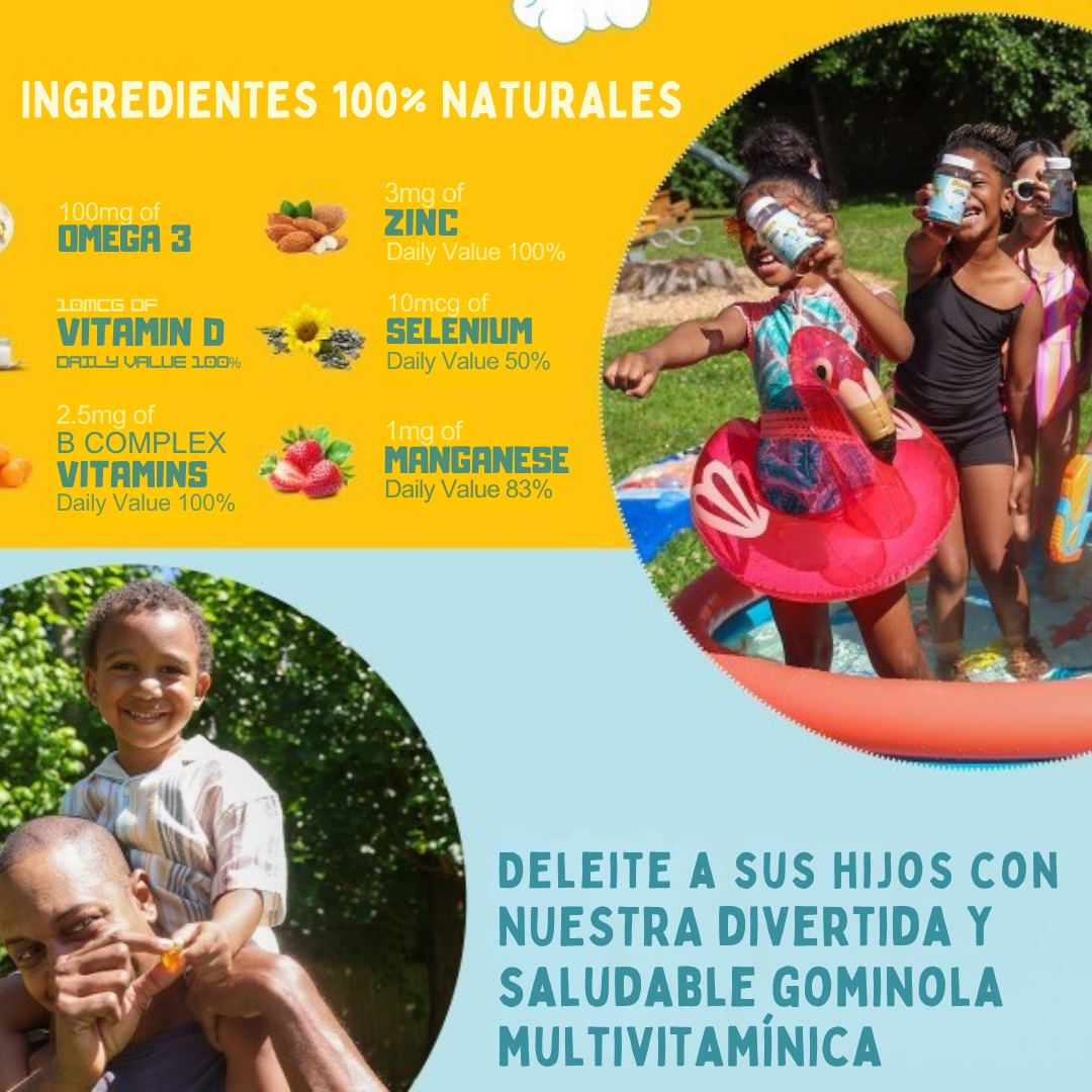 Gomitas Multivitamínicas para niños - Aumenta su apetito y fortalece su crecimiento