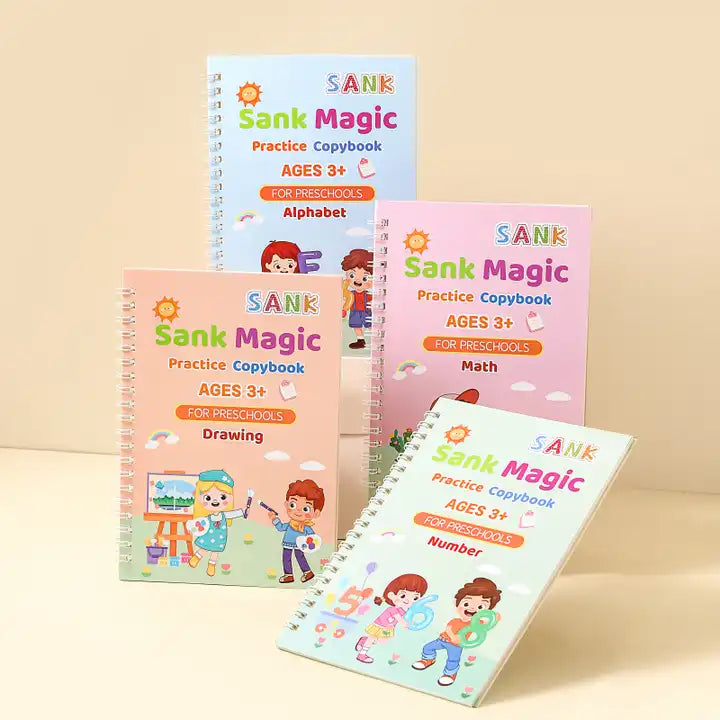 WRITE MAGIC™ SET DE 4 LIBROS DE CALIGRAFIA + 6 BARRAS DE TINTA MÁGICA