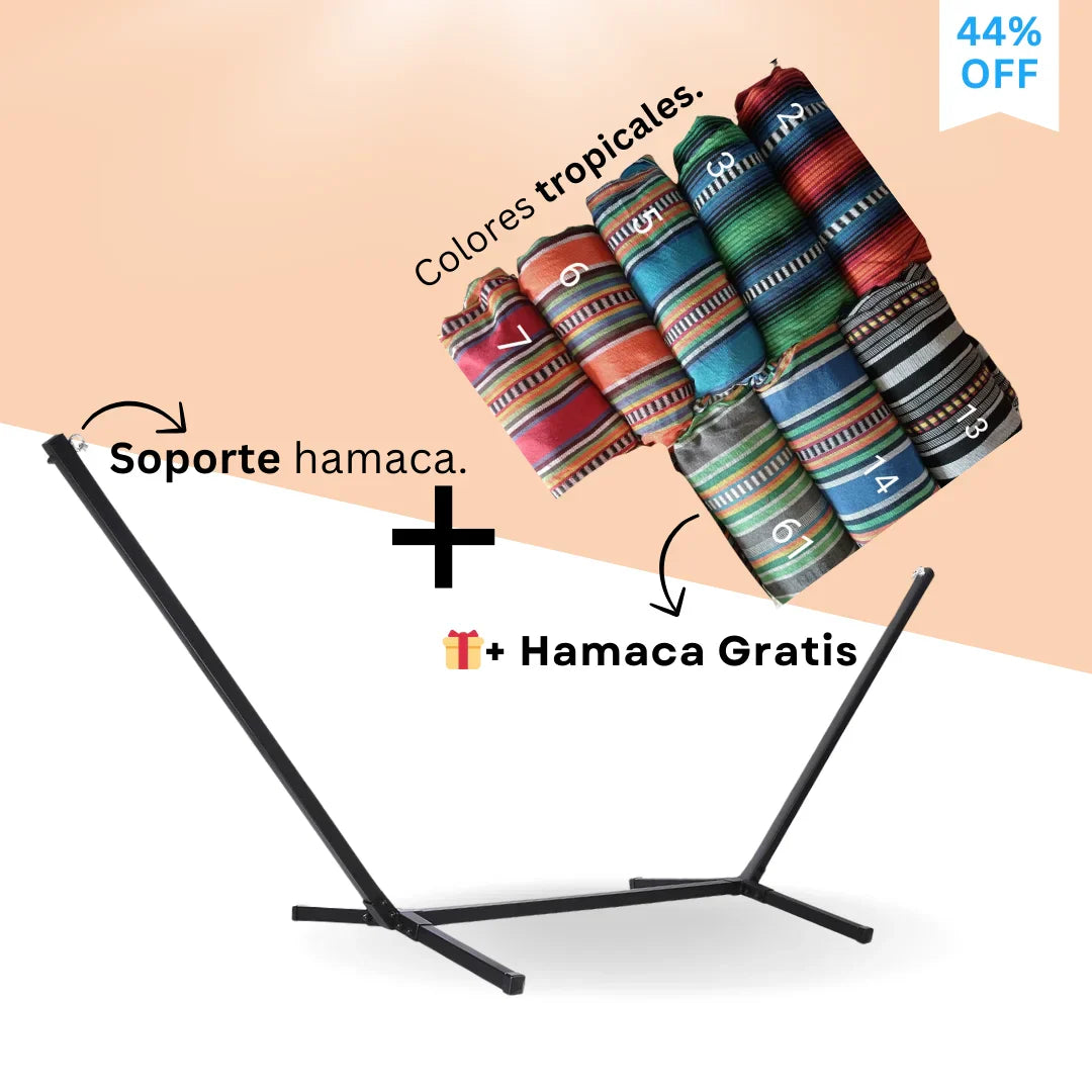 Hamaca + Soporte Metalico + Bolsa de Transporte | Aguanta 200 KG