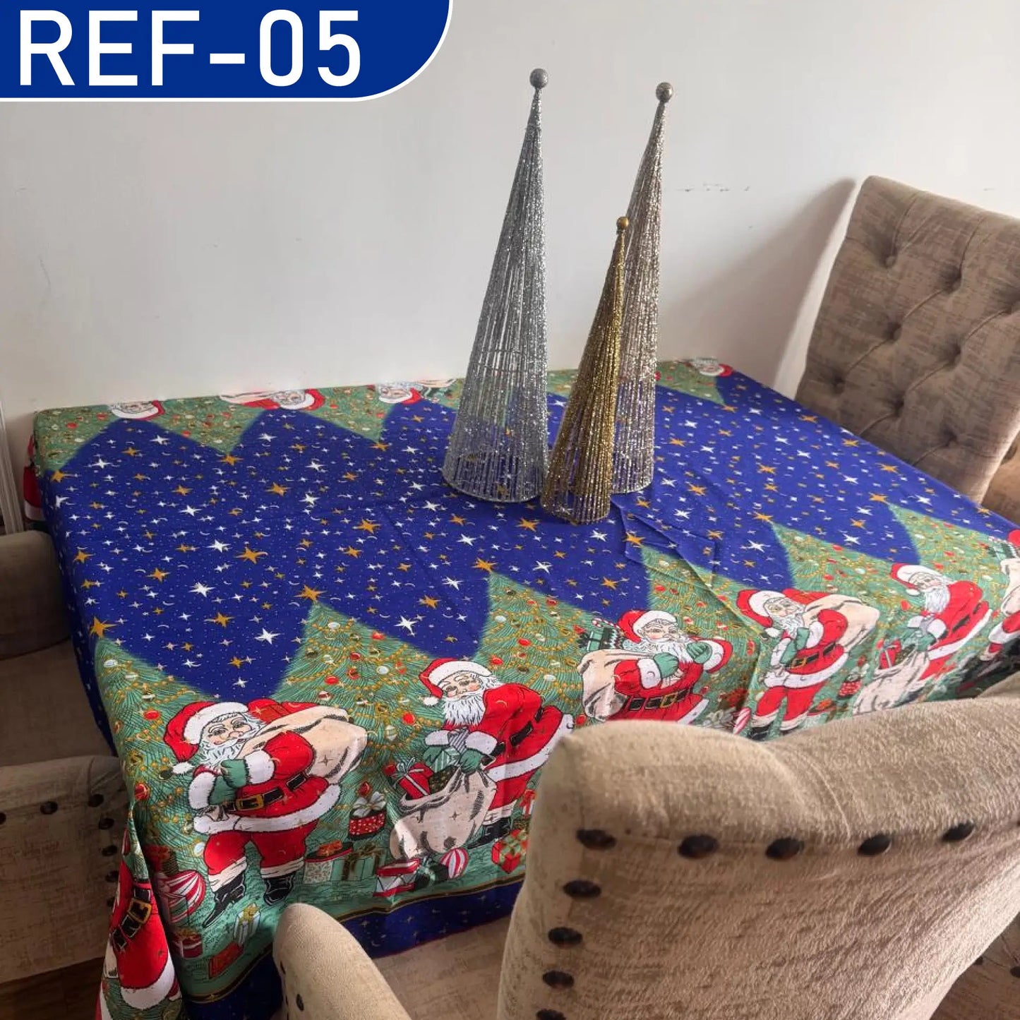 Mantel navideño, mantel resistente a las manchas