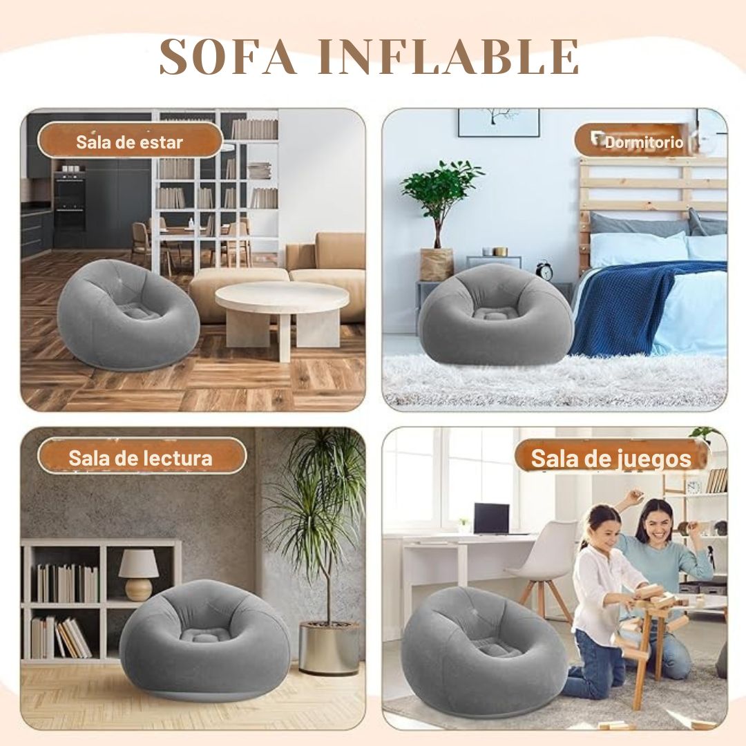 Sillon Confortable Inflable - Ideal para Sala de Estar y Camping al Aire Libre