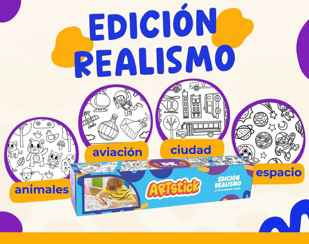 ART STICK® ROLLO DE DIBUJO PARA COLOREAR 3 METROS X 30 CM