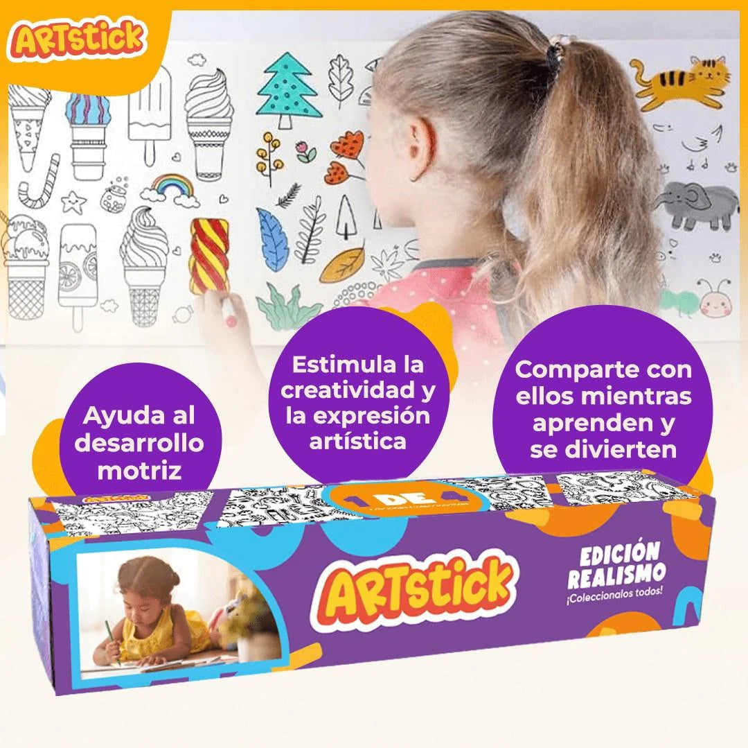ART STICK® ROLLO DE DIBUJO PARA COLOREAR 3 METROS X 30 CM