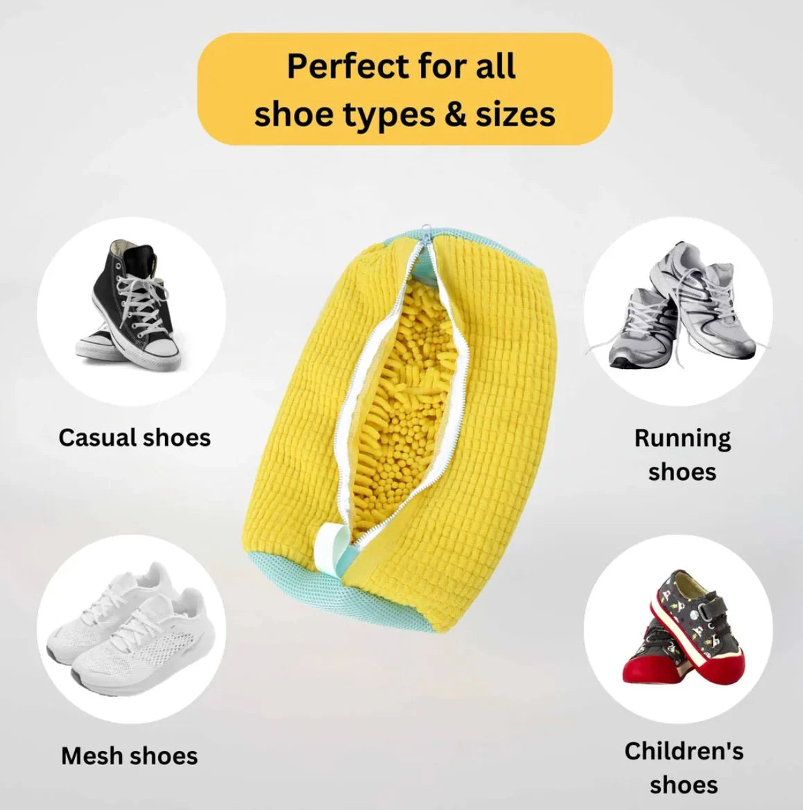 Bolsa para lavar zapatos: zapatos limpios y lavado seguro