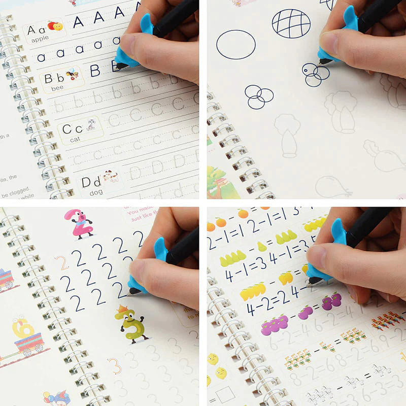 WRITE MAGIC™ SET DE 4 LIBROS DE CALIGRAFIA + 6 BARRAS DE TINTA MÁGICA