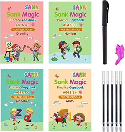 WRITE MAGIC™ SET DE 4 LIBROS DE CALIGRAFIA + 6 BARRAS DE TINTA MÁGICA