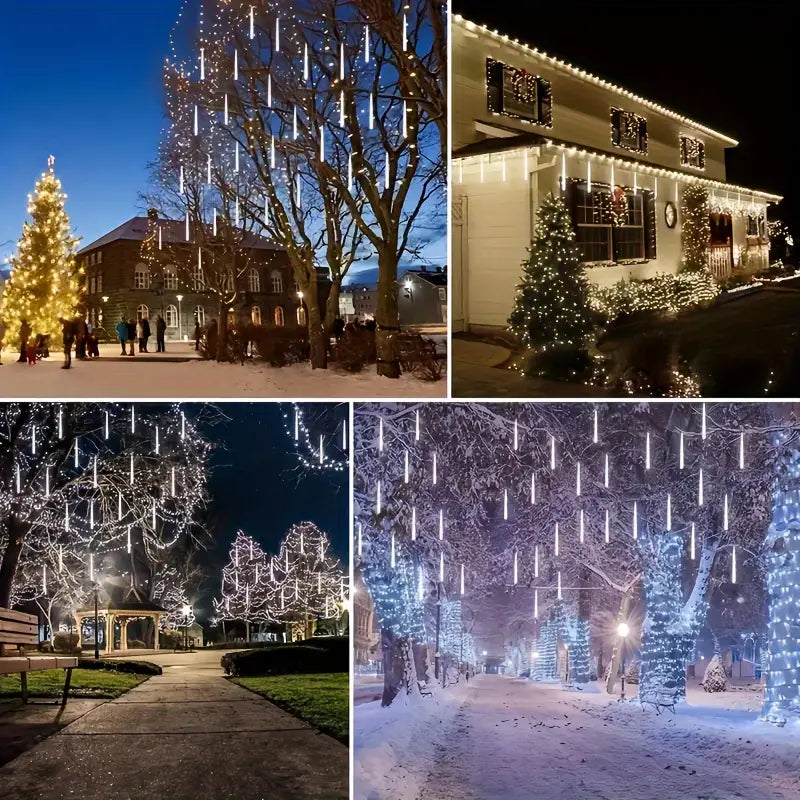 🎄LUCES LED DE LLUVIA🎄( 8 TIRAS LUZ LED CALIDA 30 cm c/u)