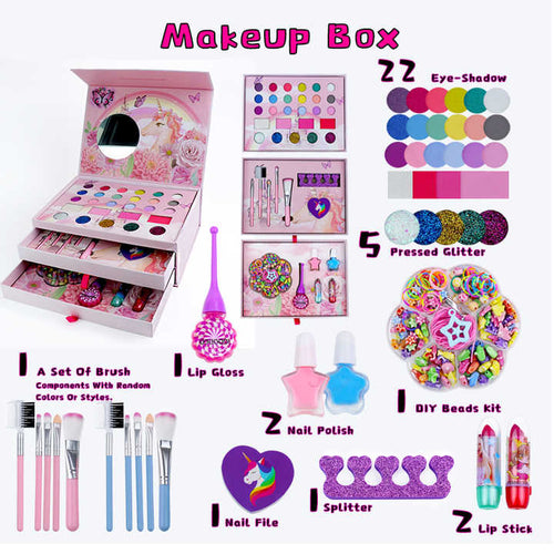 Kit de maquillaje para niñas con tocador de cosméticos 40 PIEZAS