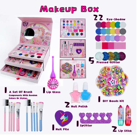 Kit de maquillaje para niñas con tocador de cosméticos 40 PIEZAS