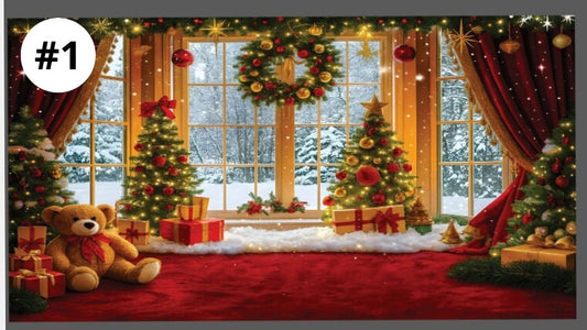 Fondo Navideño 1,60 m ALTO × 3 m ANCHO + Cinta Doble Faz