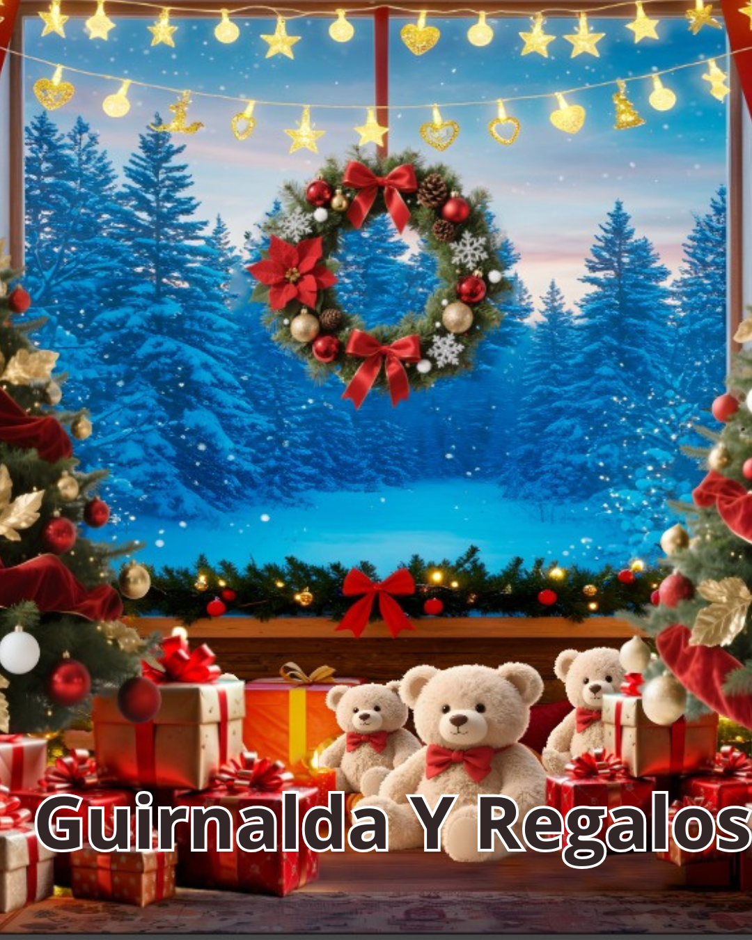 Fondo Navideño 2.5M ancho x 2.1 M alto.+ Cinta Doble Faz