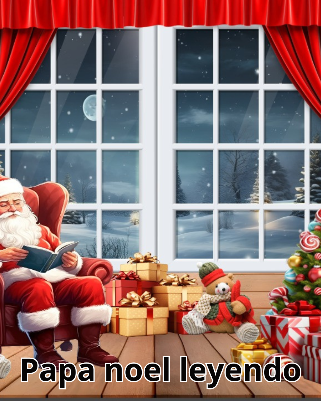 Fondo Navideño 2.5M ancho x 2.1 M alto.+ Cinta Doble Faz
