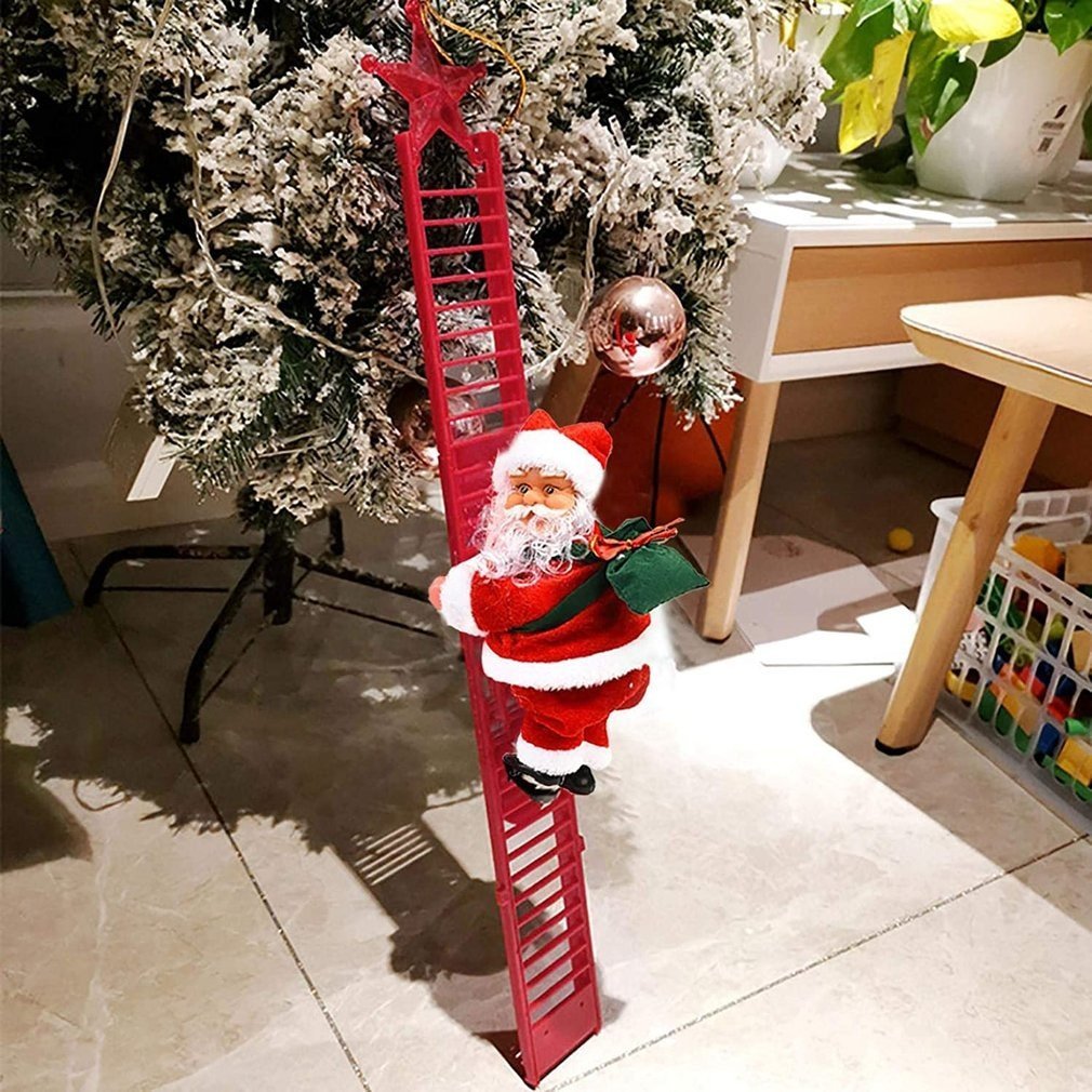 Papá Noel Sube Escalera Decoracion Navideña