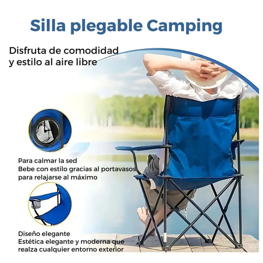 Emerit || Silla de camping plegable con portavasos