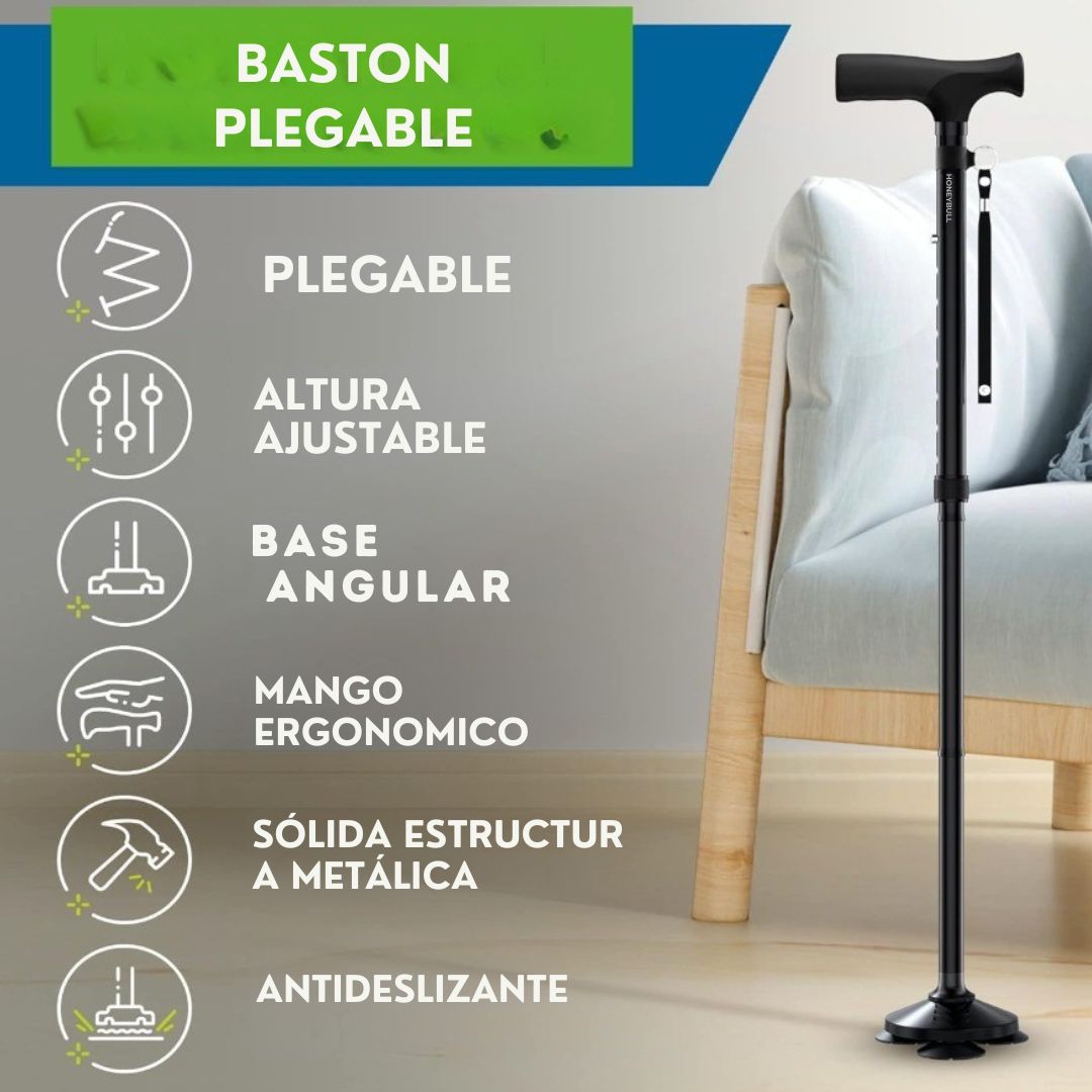Grip Rest Pro™ Baston Plegable Para Caminar Con Luz Led