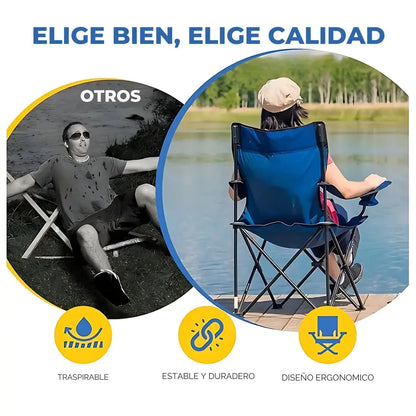 Emerit || Silla de camping plegable con portavasos