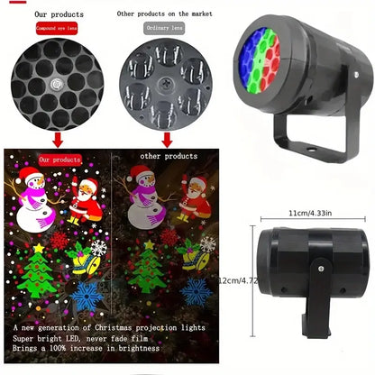 Proyector Navideño Laser De Figuras + 4 Cartuchos con 16 figuras