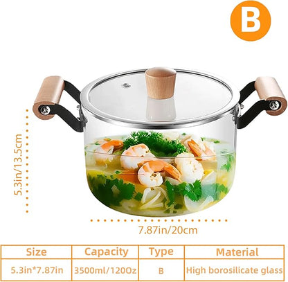 Alta Cocina - Olla de Vidrio Premium 3.2 LITROS - Cocina en la mitad del tiempo
