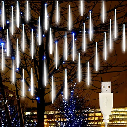🎄LUCES LED DE LLUVIA🎄( 8 TIRAS LUZ LED CALIDA 30 cm c/u)