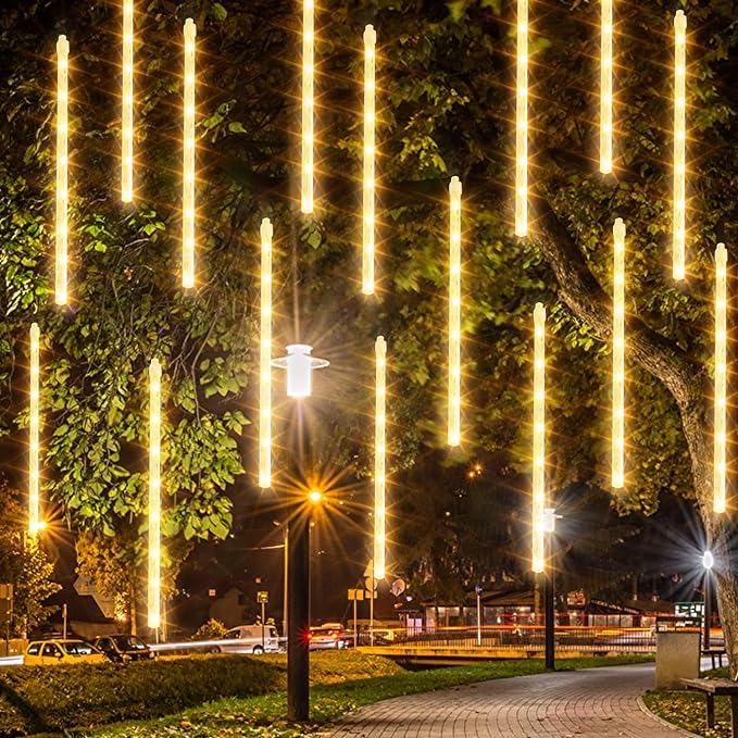 🎄LUCES LED DE LLUVIA🎄( 8 TIRAS LUZ LED CALIDA 30 cm c/u)