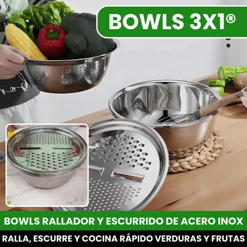 Set de Bowl con Rayador y Drenaje - 3 Litros