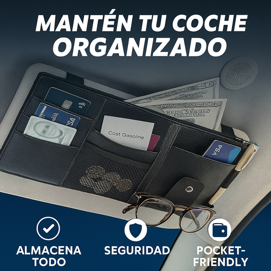 Organizador de visera para carro tipo cuero