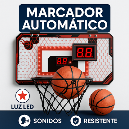 Kit Aro de Baloncesto Electrónico con Luces LED y Marcador Automático