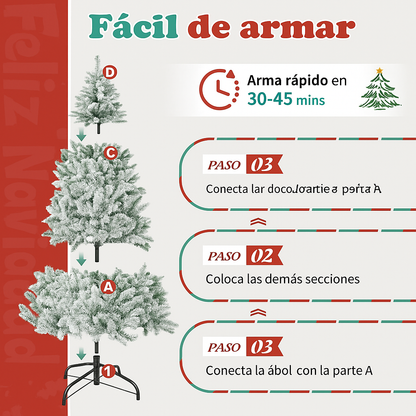 Árbol de Navidad Nevado 1.6 M – Realismo invernal
