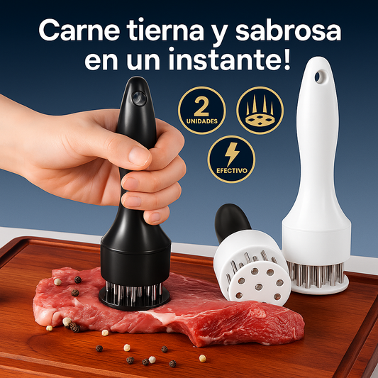 Ablandador de Carne Profesional con Púas de Acero Inoxidable  (2 UNIDADES)
