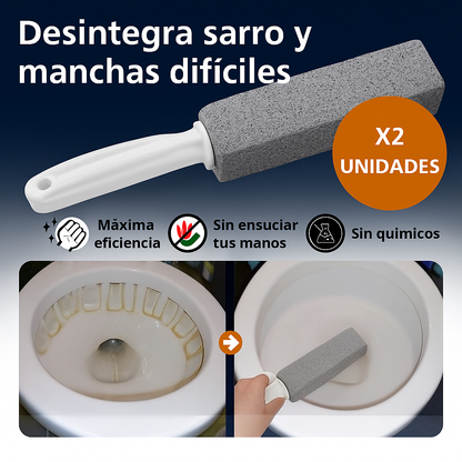 Elimina sarro y manchas - Cepillo de Limpieza Potente con Piedra Pómez 2UNIDADES